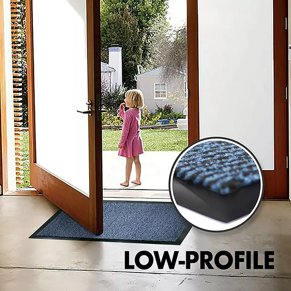 Anti Slip Hard Wearing Rubber Barrier Mats Blue/Black For Indoor And Outdoor