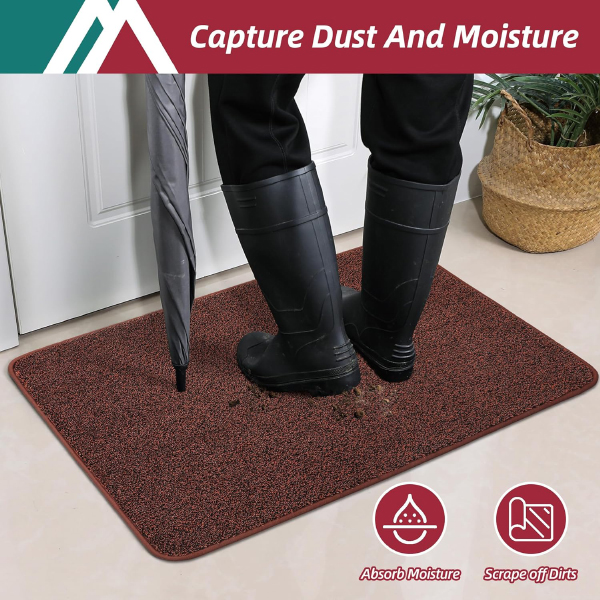 Doormat Non-Slip Machine Washable Dirt Trapper Doormat for Indoor and Covered Outdoor