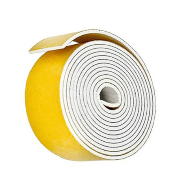 Expanded Silicone Strip White Self Adhesive 5m Long