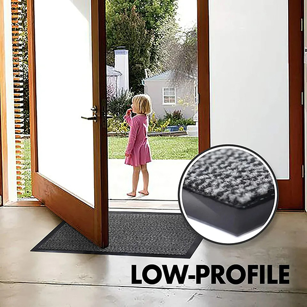 Grey/Black Non Slip Hard Wearing Barrier Rubber Mats For Indoor And Outdoor