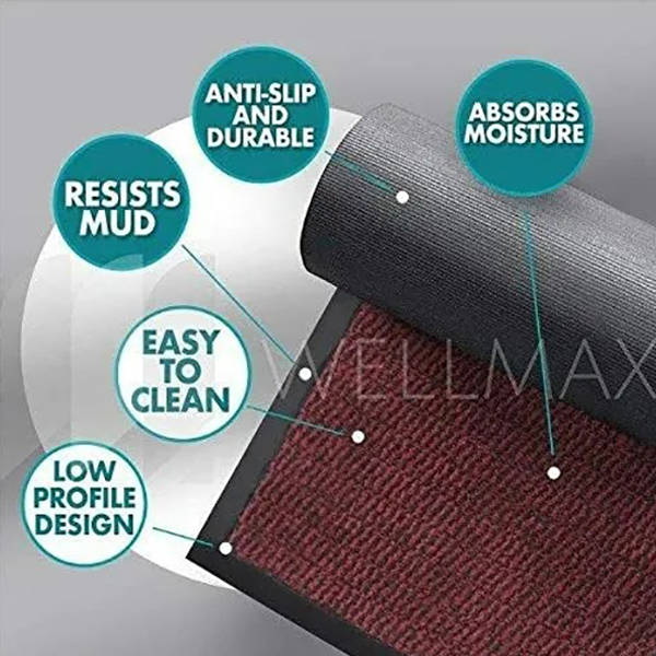 Non Slip Red/Black Rubber Heavy Duty Barrier Mats For Indoor And Outdoor