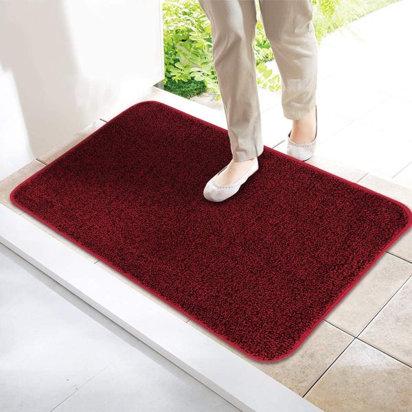 Polyester Dirt Trapper Doormat Non Slip Entrance Rug for Front Door Super Absorbent, Machine Washable