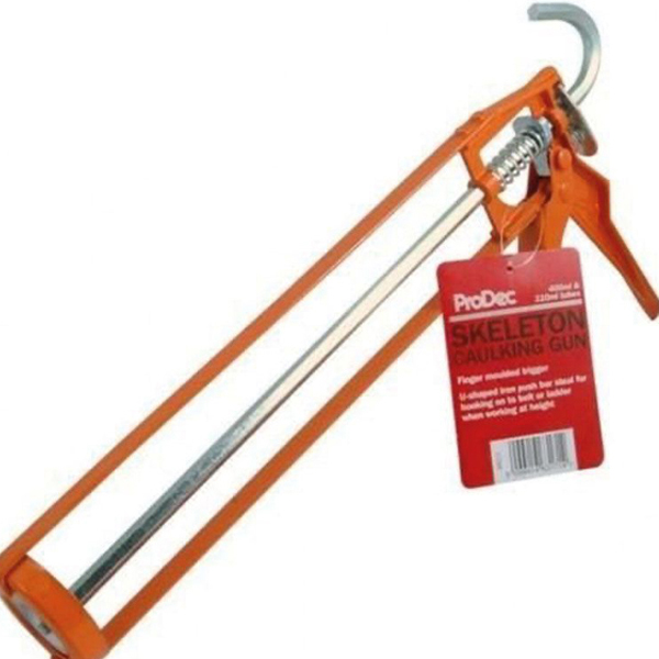 Silver & Orange Skeleton Caulking Gun 