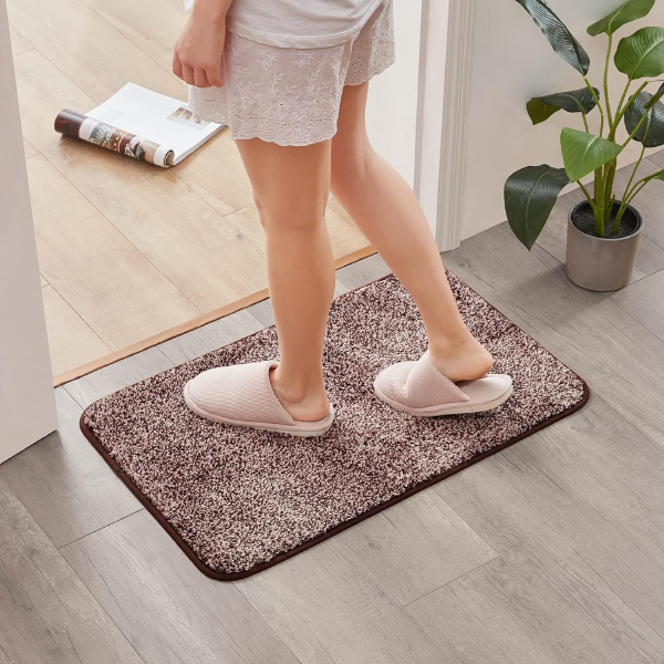 Super Absorbent Water Low Profile Mats Washable Non Slip Rubber Entrance Rug for Front Door 